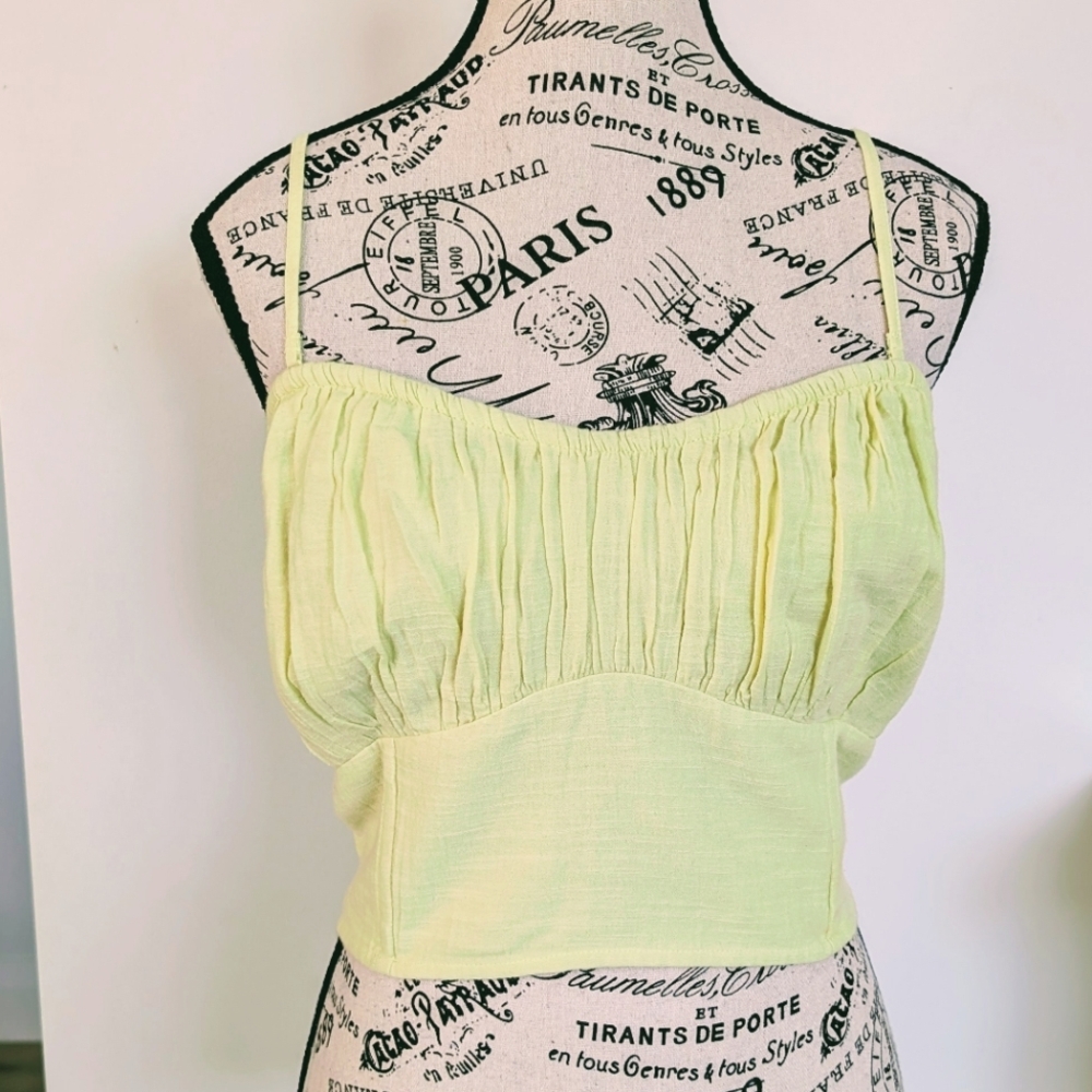 AMERICAN EAGLE | Women's Greenish Yellow Corset Style Tank Top NWOT